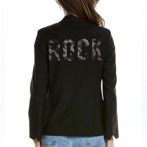 Zadig & Voltaire Deluxe Jacket Black Rock Crystal Back Blazer